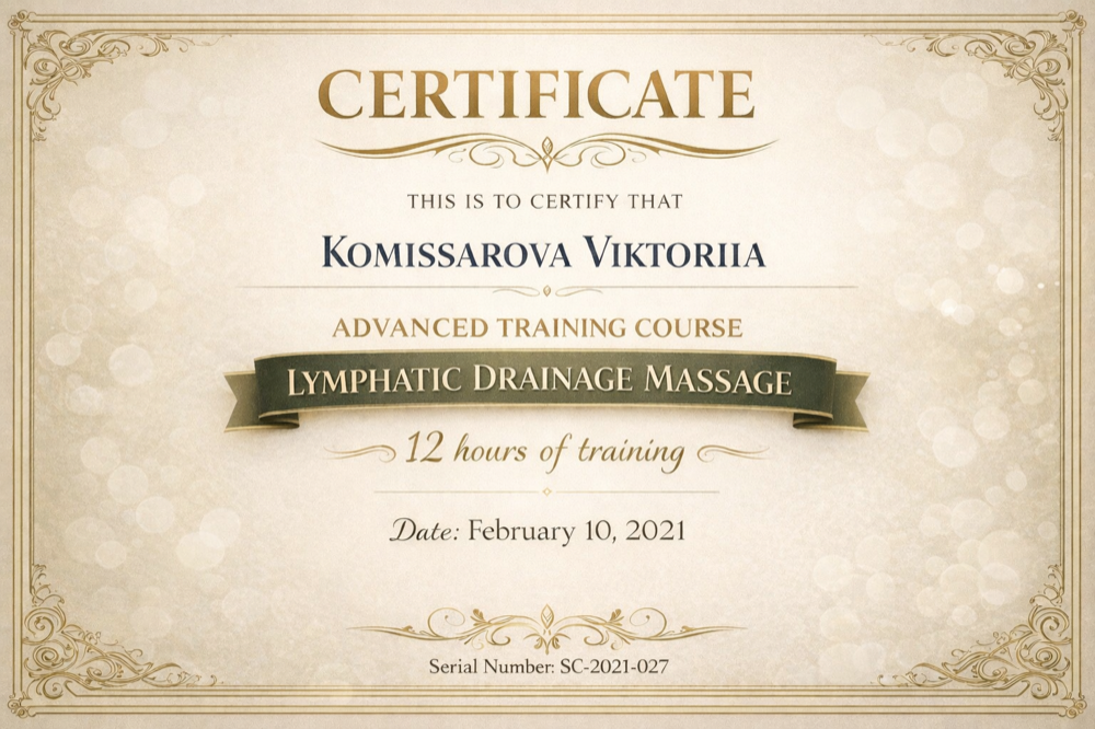 Massasje – dokumentasjon og sertifikat (V4)